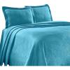 Superior 100% Cotton Geometric Fret 3-Piece Scalloped Bedspread Set, Full, Salmon(Peacock Blue)