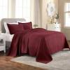 Superior 2 Piece Basketweave Cotton Bedspread Set, Home Bed Decor, Decorative Bed Spread, 1 Pillow Sham, Medium Weight Blanket, Matelasse Coverlet Bedding, Geometric Lattice Pattern, Twin, Navy Blue(Garnet – Z)