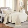 Superior 2 Piece Basketweave Cotton Bedspread Set, Home Bed Decor, Decorative Bed Spread, 1 Pillow Sham, Medium Weight Blanket, Matelasse Coverlet Bedding, Geometric Lattice Pattern, Twin, Navy Blue(Ivory – Z)
