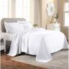 Superior 2 Piece Basketweave Cotton Bedspread Set, Home Bed Decor, Decorative Bed Spread, 1 Pillow Sham, Medium Weight Blanket, Matelasse Coverlet Bedding, Geometric Lattice Pattern, Twin, Navy Blue(White – Z)
