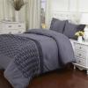 Superior Arabella 2-Piece Comforter Set, Chic Pinch Pleated Comforter with Pillow Sham, All Season Down Alternative Fill, Hypoallergenic, Breathable, and Wrinkle Resistant – Grey, Twin/Twin XL(Full/Queen)