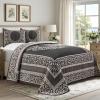Superior Cotton Blend Bedspread Set, Includes Oversized Bedspread and 2 Matching Pillow Shams, Light Weight Blanket, Bedding Decor, Jacquard Vintage Floral Mandala, Lyron Collection – Twin, Berry Red(Charcoal)