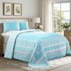 Superior Cotton Blend Bedspread Set, Includes Oversized Bedspread and 2 Matching Pillow Shams, Light Weight Blanket, Bedding Decor, Jacquard Vintage Floral Mandala, Lyron Collection – Twin, Berry Red(Aqua)
