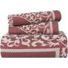 Superior Cotton Blend Bedspread Set, Includes Oversized Bedspread and 2 Matching Pillow Shams, Light Weight Blanket, Bedding Decor, Jacquard Vintage Floral Mandala, Lyron Collection – Twin, Berry Red(Berry Red)