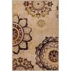 Superior Indoor Non-Slip Area Rug, Farmhouse Floor Decor, Floral Medallion for Living Room, Bedroom, Office, Kitchen, Dining, Washable Rugs, Foam Back, Liena Collection, 2′ x 3′, Cream
