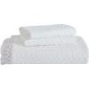 Superior Remi Cotton Blend 3 Piece Bedspread Set, Home Bed Decor, Oversized Bedspread, 2 Pillow Shams, Medium Weight Blanket, Geometric Fringe, Matelasse Coverlet, Bedding Essentials, King, White