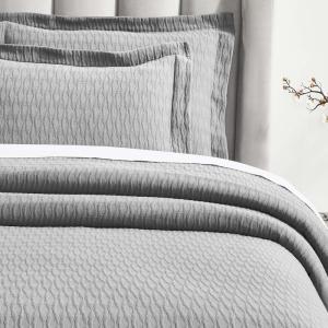 Superior 3 Piece Cotton Bedspread Set, Home Bed Decor, Decorative Bed Spread, 2 Pillow Shams, Medium Weight Blanket, Matelasse Coverlet, Bedding Essentials, Calvert Collection, Queen, Ivory(Grey)
