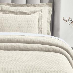 Superior 3 Piece Cotton Bedspread Set, Home Bed Decor, Decorative Bed Spread, 2 Pillow Shams, Medium Weight Blanket, Matelasse Coverlet, Bedding Essentials, Calvert Collection, Queen, Ivory(Ivory)