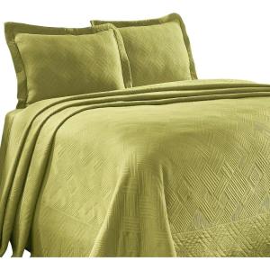 Superior Aspen Cotton Blend 3 Piece Bedspread Set, Oversized Bedspread, 2 Pillow Shams, Medium Weight Blanket, Home Bed Decor, Floral Scalloped, Matelasse Coverlet, Bedding Essential, King, White(Sweet Pea)