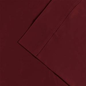 Superior C300KGPC AMWH, Cotton 300 Thread count Envelope closure pillowcases, King, White, 2 Piece(Burgundy)