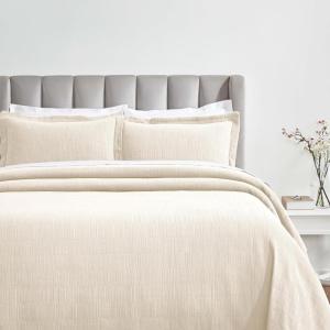 Superior Cotton 2-Piece Bedspread Set, Home Bed Decor, Warm Bedding, 1 Oversized Bedspread, 1 Pillow Sham, Medium Weight Blanket, Medallion Scroll, Matelasse Woven, Victory Collection, Twin, Teal(Ivory 02)