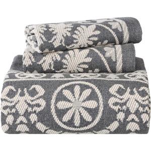 Superior Cotton Blend Bedspread 2-Piece Set, Light Weight Blanket, 1 Matching Pillow Sham, Oversized Bedding, Traditional Bedroom, Jacquard Medallion Decor, Kymbal Collection, Twin, Berry Red(Denim Blue)