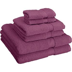Superior Egyptian Cotton Solid Towel Set, 6PC, Midnight Blue(Amethyst)