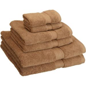 Superior Egyptian Cotton Solid Towel Set, 6PC, Midnight Blue(Biscuit)