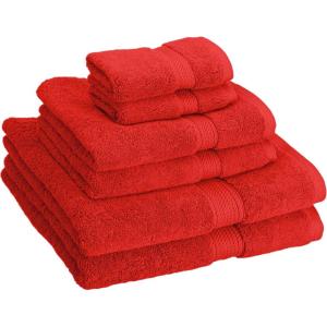 Superior Egyptian Cotton Solid Towel Set, 6PC, Midnight Blue(Candy Apple)
