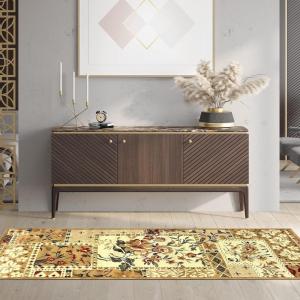 Superior Flower Patch Collection Area Rug, Beautiful Floral Patchwork Design, 10mm Pile Height with Jute Backing, Affordable Contemporary Rugs – 2’7″ x 8′ Runner(Runner)