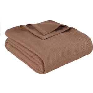 Superior Metro All-Season Cotton Blanket, Woven Blanket for Couch, Bed, Bedding, Farmhouse, Home Essentials, Cute and Cozy Bohemian Blankets, Herringbone Weave, Throw Size, Light Blue(Taupe)