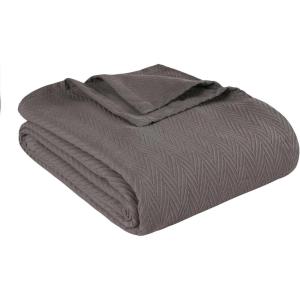 Superior Metro All-Season Cotton Blanket, Woven Blanket for Couch, Bed, Bedding, Farmhouse, Home Essentials, Cute and Cozy Bohemian Blankets, Herringbone Weave, Throw Size, Light Blue(Charcoal)