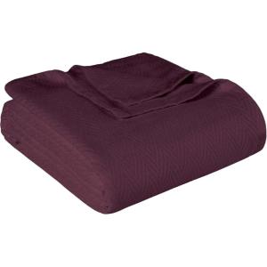 Superior Metro All-Season Cotton Blanket, Woven Blanket for Couch, Bed, Bedding, Farmhouse, Home Essentials, Cute and Cozy Bohemian Blankets, Herringbone Weave, Throw Size, Light Blue(Plum)