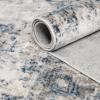 Superior Indoor Area Rug, Cotton Backing, Modern Rugs for Living Room, Hardwood, Kitchen Floors, Dining, Office, Bedroom, Entry, Distressed Abstract Home Decor, Euphemia Collection, 3′ x 5′, Rust(Euph – Blue)