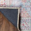 Superior Indoor Area Rug for Living Room, Bedroom, Kitchen/Dining, Office, Unique, Cotton Backed Rugs, Boho Distressed Floral Home Floor Decor, Athena Collection, 3′ 6″ x 5′ 6″, Baby Blue(Aja – Berry Red)