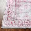 Superior Indoor Area Rug for Living Room, Bedroom, Kitchen/Dining, Office, Unique, Cotton Backed Rugs, Boho Distressed Floral Home Floor Decor, Athena Collection, 3′ 6″ x 5′ 6″, Baby Blue(Aja – Magenta)