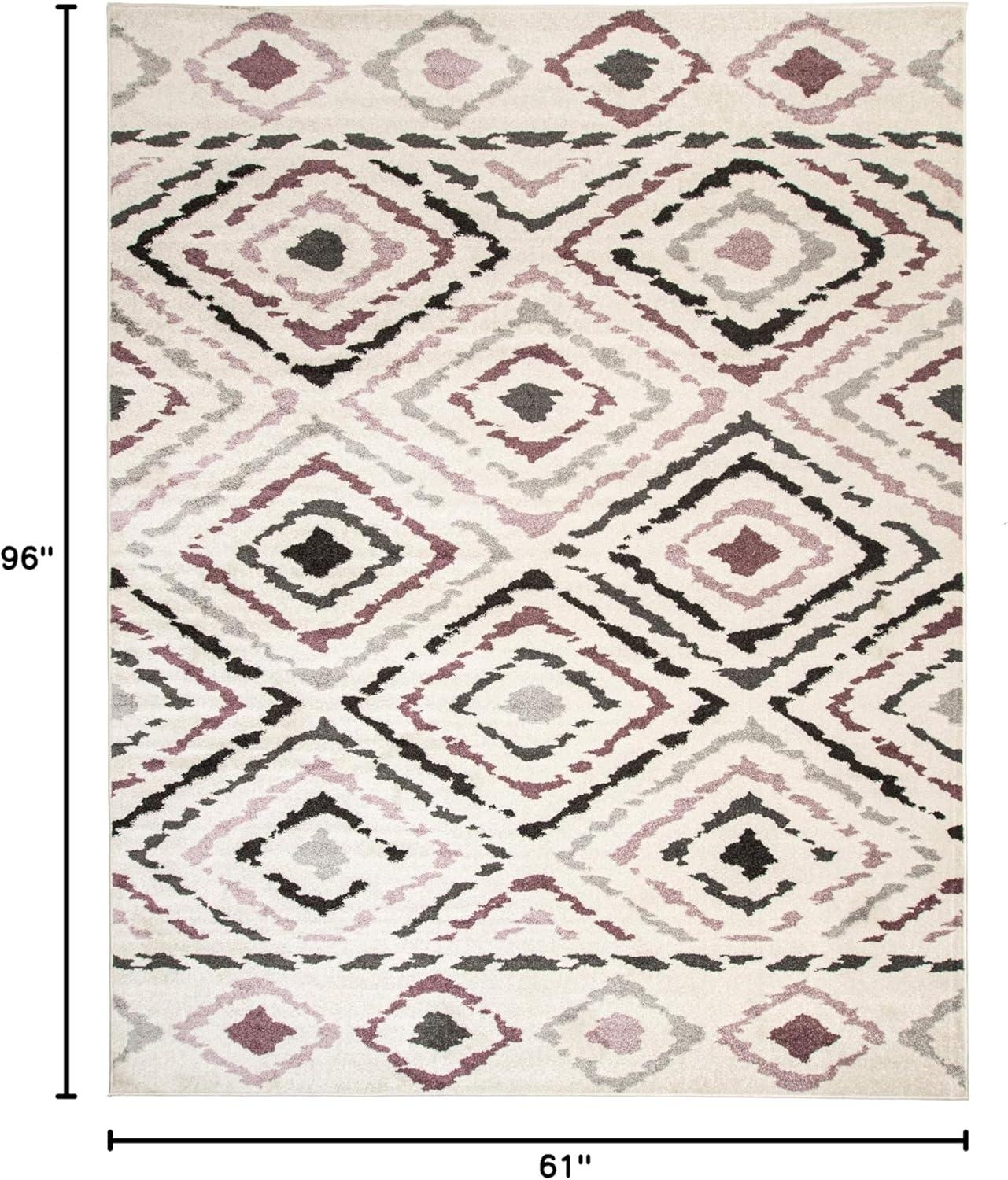 imageSUPERIOR Sahara Indoor Area Rug Home Decor for Living Room Kitchen Bedroom Entryway Dining Office Dorm Hardwood Floor Throw  5ft x 8ft SorbetSorbet