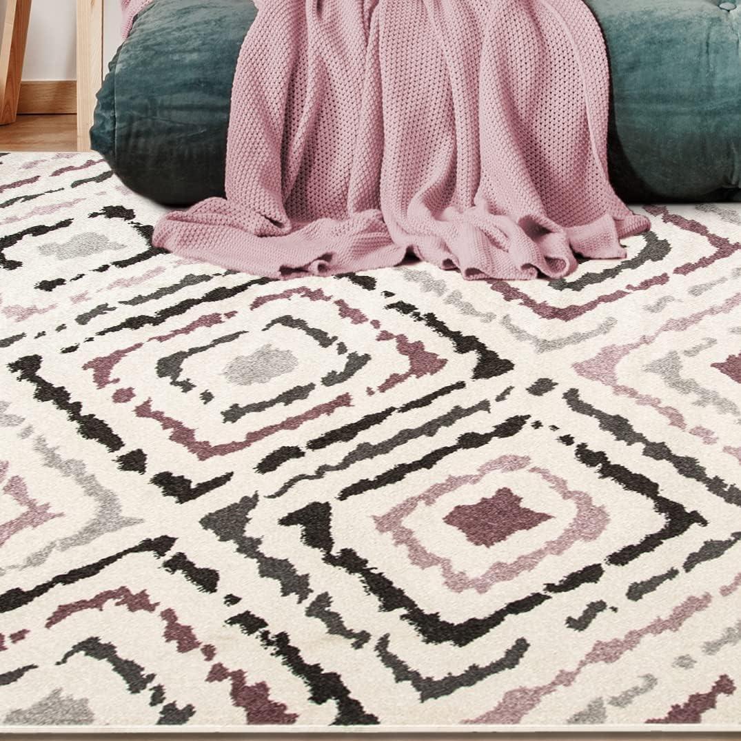 imageSUPERIOR Sahara Indoor Area Rug Home Decor for Living Room Kitchen Bedroom Entryway Dining Office Dorm Hardwood Floor Throw  5ft x 8ft SorbetSorbet