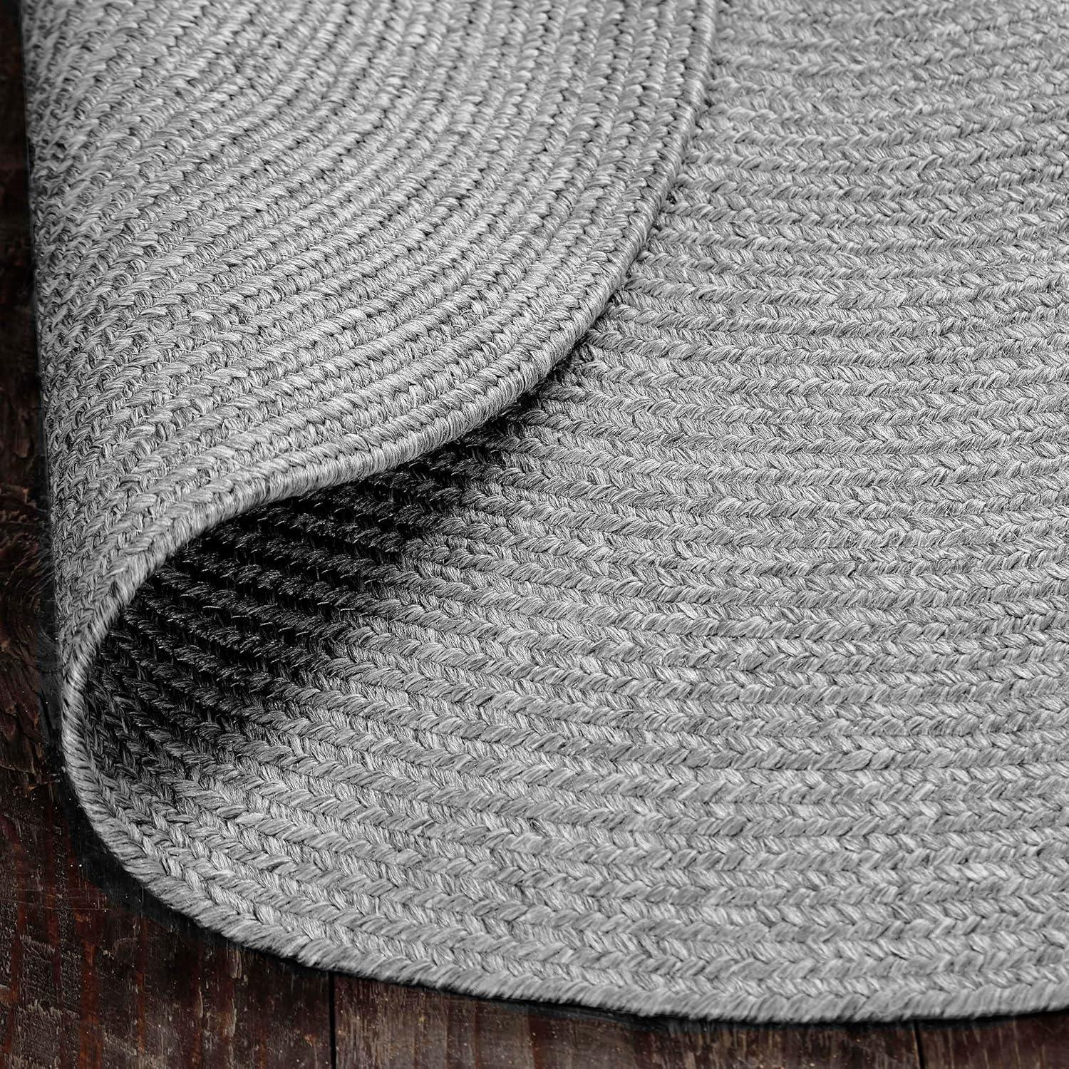 imageSuperior Indoor Outdoor Area Rug Handwoven Reversible Braided Home Decor for Living Room Kitchen Dining Room Floors Patio Front Porch Deck Modern Boho Farmhouse Style 8 x 10 Oval Slate
