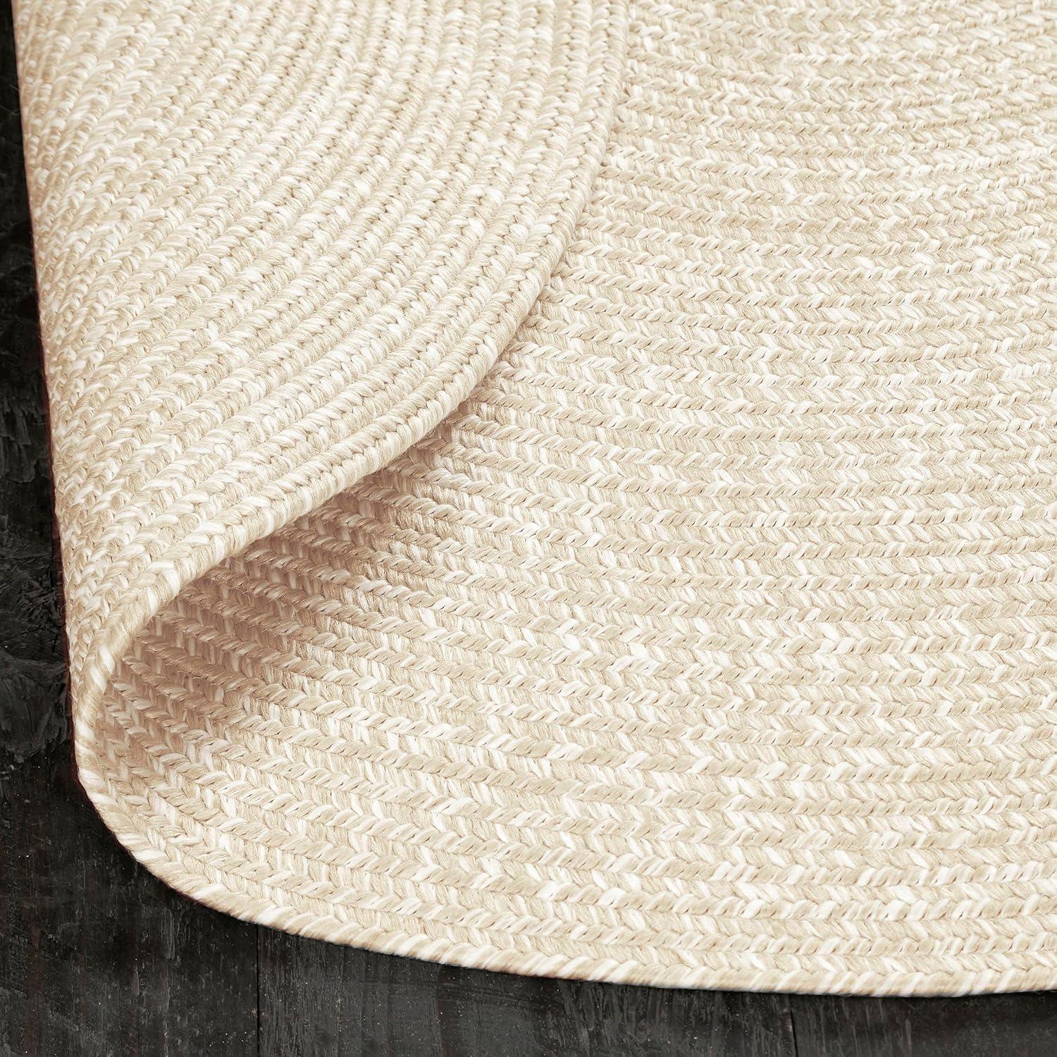 imageSuperior Indoor Outdoor Braided Area Rug Reversible DualTone Home Floor Decor for Kitchen Entryway Patio Front Porch Deck Modern Boho Farmhouse Style 5 x 8 Oval CreamWhite