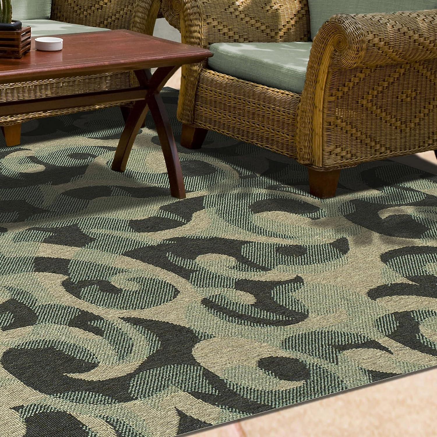 imageSuperior Indoor Outdoor Small Area Rug Contemporary Home Floor Decor Patio Entryway Porch Kitchen Dining Room Living Office Jute Backed Aldaine Collection 4 x 6 Teal