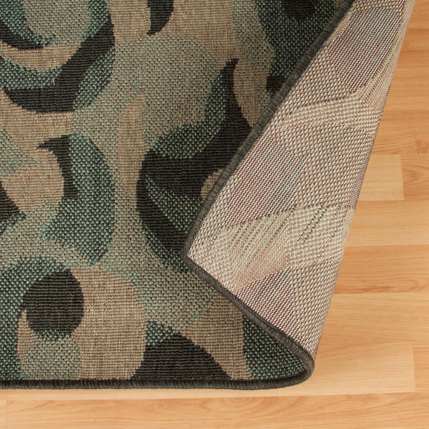 imageSuperior Indoor Outdoor Small Area Rug Contemporary Home Floor Decor Patio Entryway Porch Kitchen Dining Room Living Office Jute Backed Aldaine Collection 4 x 6 Teal