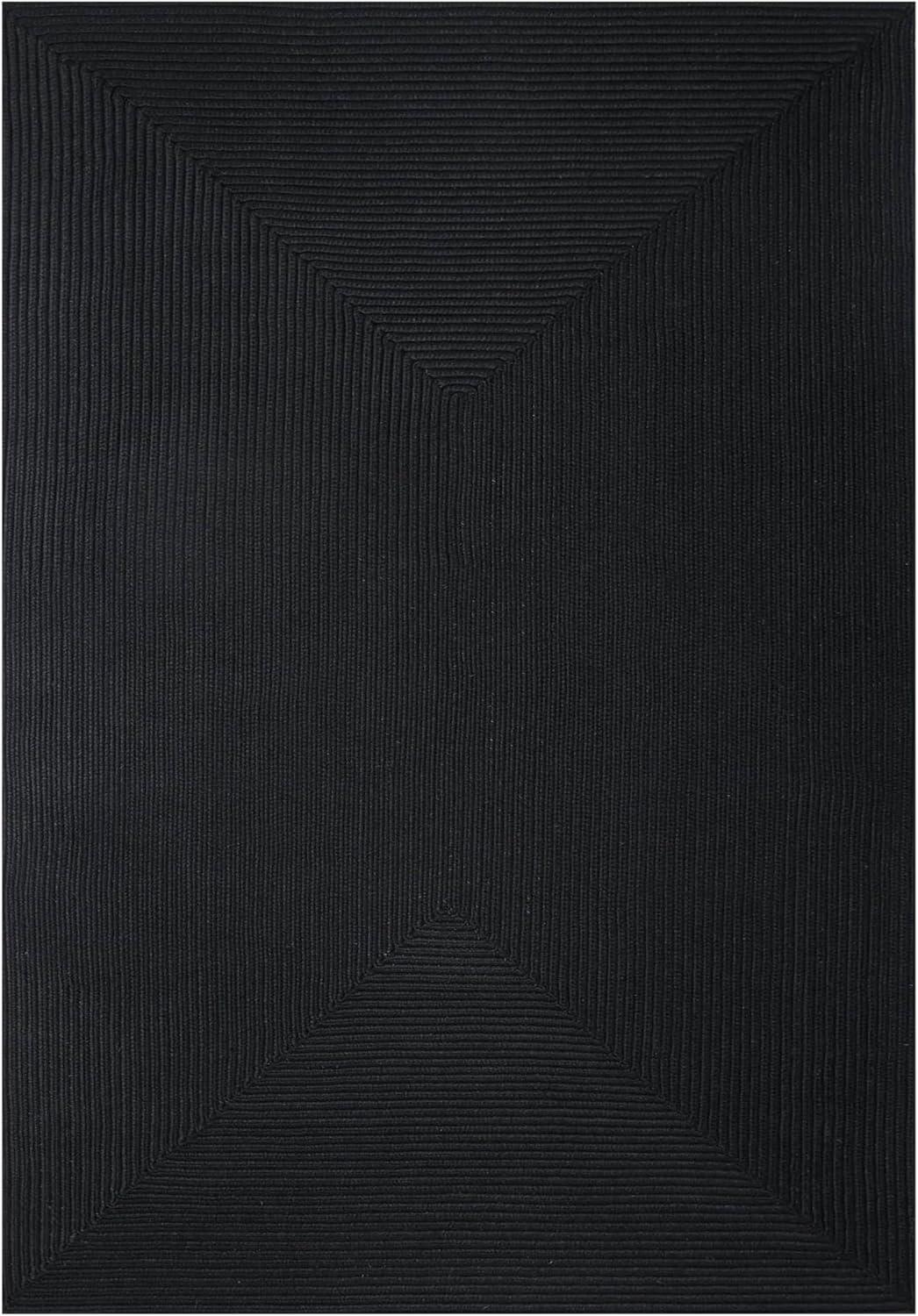 imageSuperior IndoorOutdoor Area Rug Reversible Braided Floor Decor for Living Room Kitchen Patio Front Porch Modern Boho Farmhouse Rugs Hardwood Bedroom Accessories 4 x 6 Black