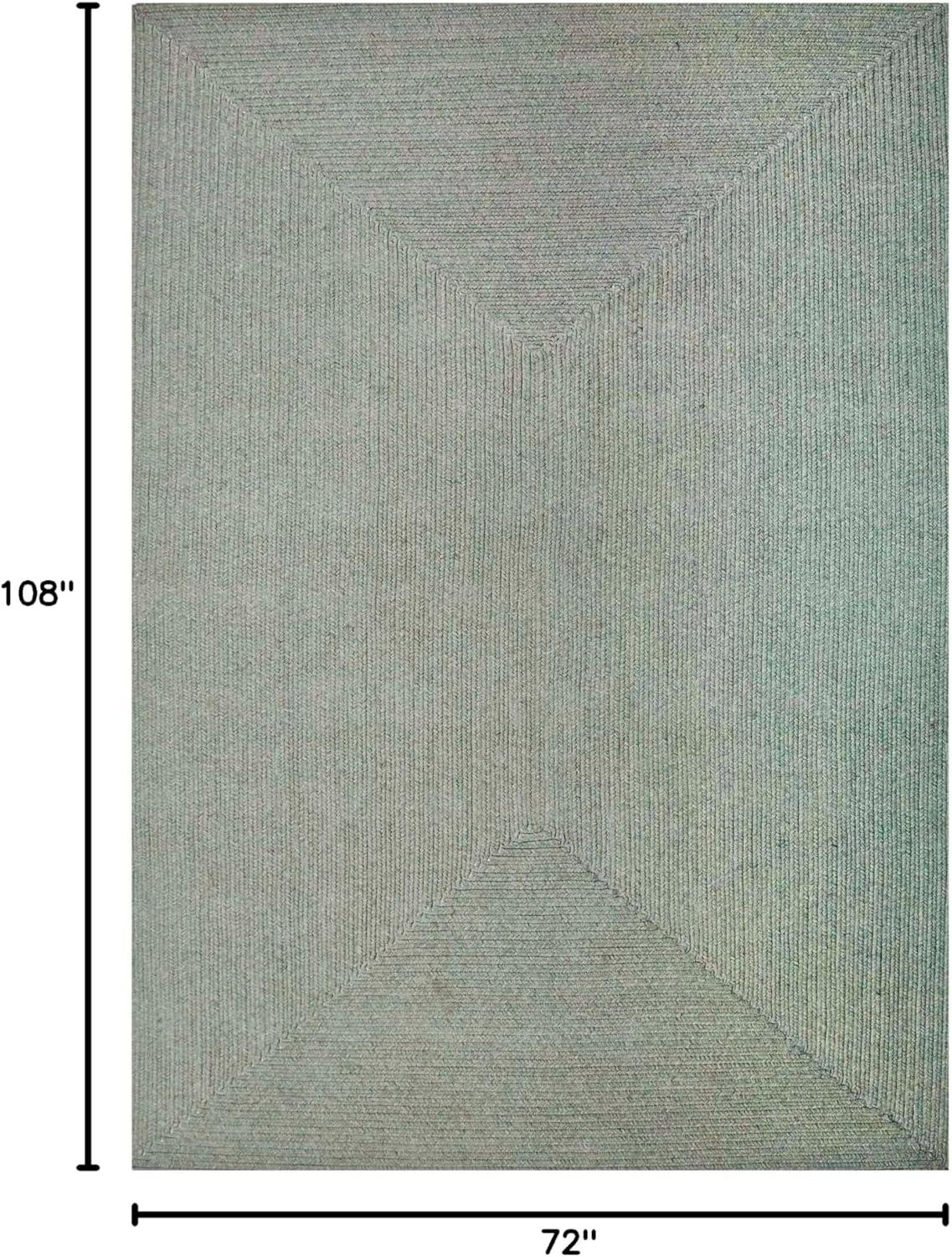 imageSuperior IndoorOutdoor Area Rug Reversible Braided Floor Decor for Living Room Kitchen Patio Front Porch Modern Boho Farmhouse Rugs Hardwood Bedroom Accessories 6 x 9 Fog Green