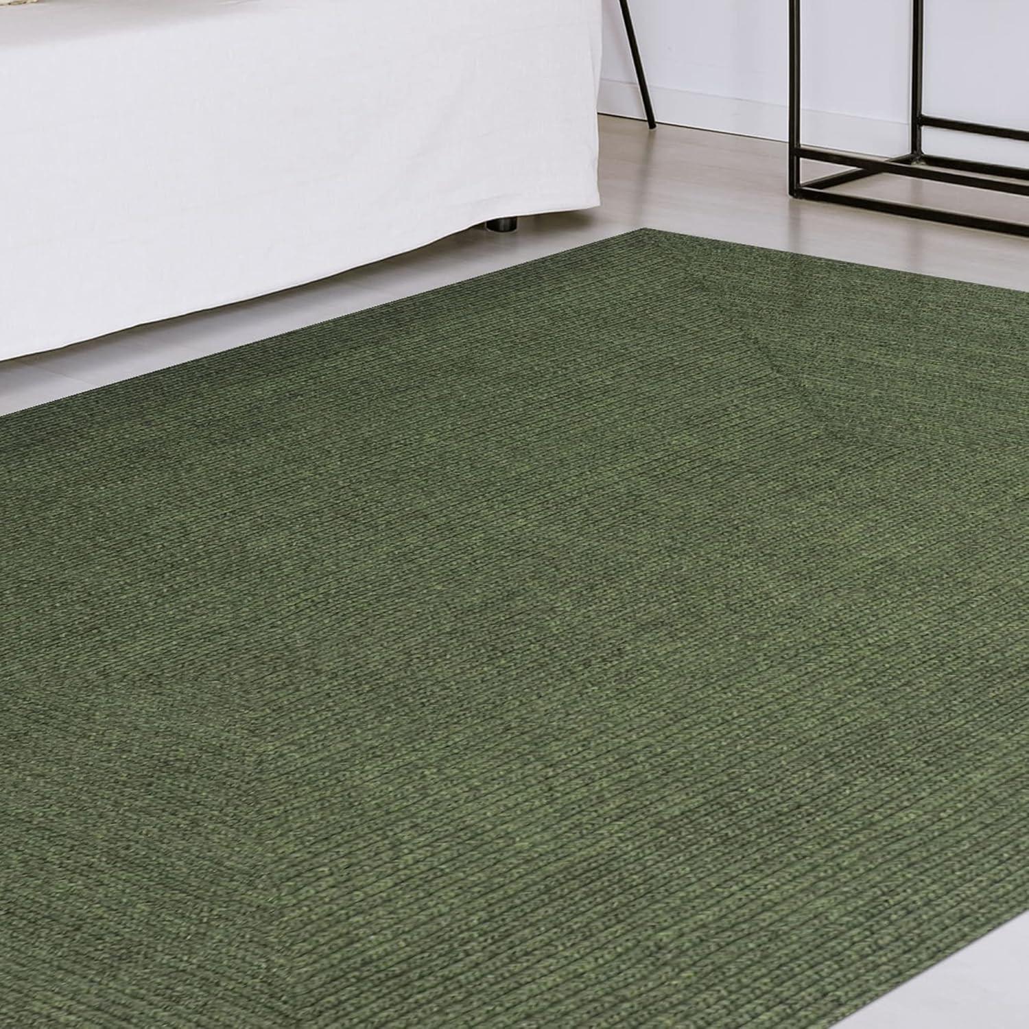 imageSuperior IndoorOutdoor Area Rug Reversible Braided Floor Decor for Living Room Kitchen Patio Front Porch Modern Boho Farmhouse Rugs Hardwood Bedroom Accessories 5 x 8 Green