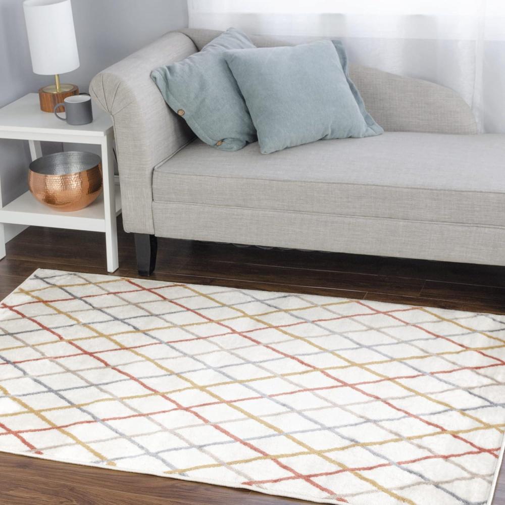 imageSuperior Ellis Indoor 2 7 x 8 Area Rug for LivingDining Room Bedroom Farmhouse Kitchen Under Table Clearance Durable Rugs for Home and Office Modern Floor Decor On Tile amp Carpet Bone6 x 60 Rectangular