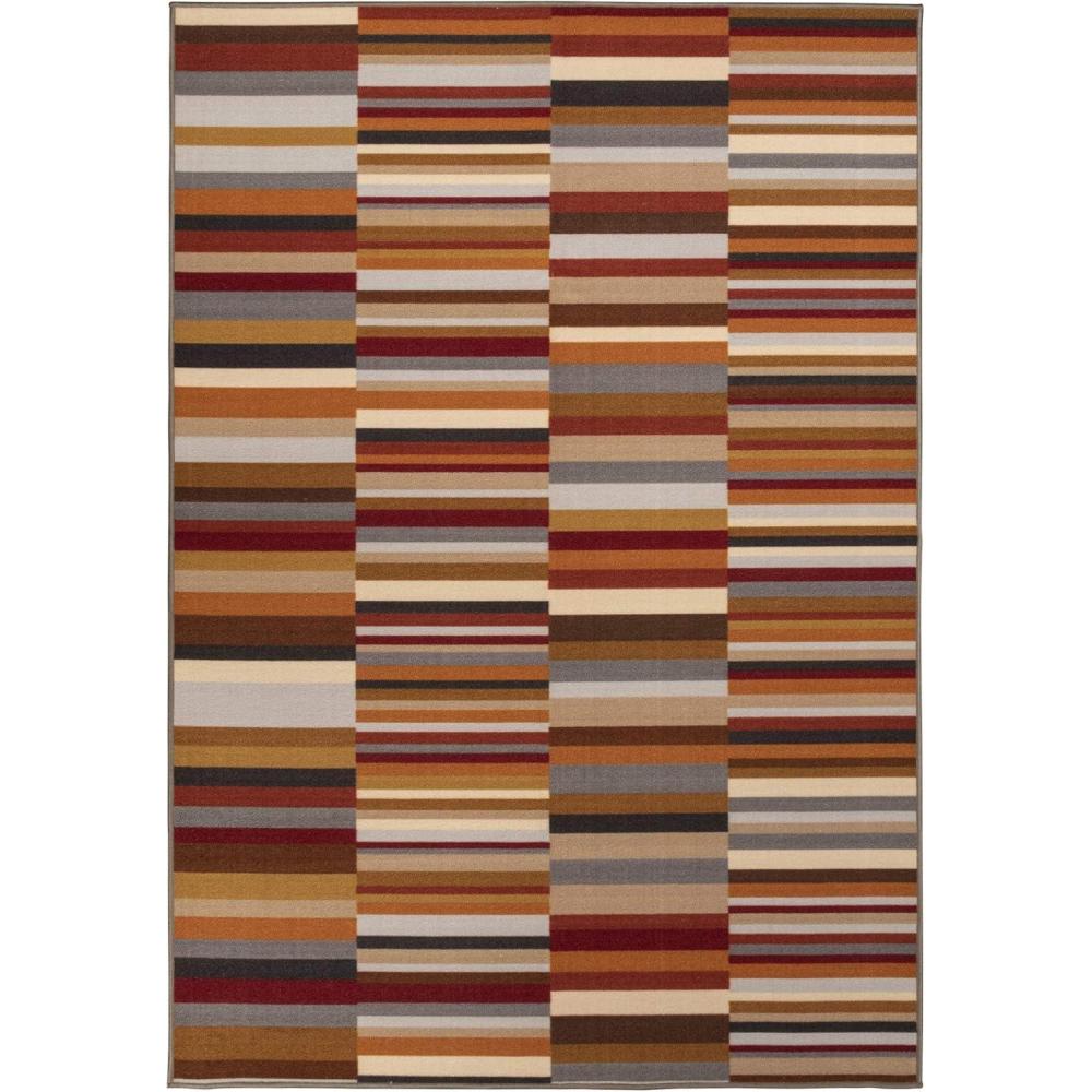 imageSuperior Glenrowan Striped Outdoor Area Rug for Backyard Retreat Beach House Urban Garden Patio Veranda Terrace Washable Rugs PreCoated Backing Arden Kids Collection 5 x 8 GrayMulticolored