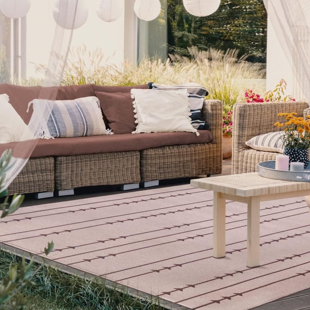 imageSuperior Large Indoor Outdoor Area Rug Modern Thin Striped Pattern Home Decor Patios Entryway Front Porch Deck Hallways Kids Kitchen Floor Throw Kadin Collection 6 x 9 Navy BlueJaala  Beige