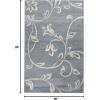 SUPERIOR Indoor Large Area Rug with Jute Backing, Shabby Chic Floral Decor, Perfect for Living Room, Bedroom, Hardwood Floors, Dorm, Office, Entry, Kitchen, Vine Collection, 5′ x 8′, Grey