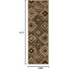 SUPERIOR Indoor Runner Area Rug with Jute Backing, Modern Floor Decor for Home Hallway, Living Room, Floor Cover, Entryway, Bedroom, Farmhouse Southwestern Diamonds – 2’7″x8′, Slate