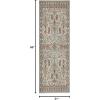 SUPERIOR Indoor Runner Rug Perfect for Hallways, Entryway, Office, Living/Dining Room, Kitchen, Hardwood, Tile, Jute Backed, Floral Paisley Rustic Decor, Jacinda Collection – 8ft x 10ft, Tan(Blue)
