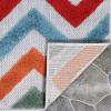 Superior Chevron Indoor Outdoor Area Rug, Modern Aesthetic, Floor Cover for Patio, Poolside, Playroom, Kitchen, Bedroom, Dining Room, Entry, Mudroom, Coastal Zig-Zag Rugs, 5′ x 8′,Brown Multi(Ivory Multi)