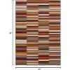 Superior Glenrowan Striped Outdoor Area Rug for Backyard Retreat, Beach House, Urban Garden, Patio, Veranda, Terrace, Washable Rugs, Pre-Coated Backing, Arden Kids Collection, 5′ x 8′, Gray(Multi-colored)
