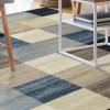 Superior Indoor Area Rug, Jute Backing, Geometric Tile Block Floor Decor for Office, Living Room, Dining, Kitchen Floors, Bedroom, Entryway, Modern Rugs, Rockaway Collection, 6′ x 9′, Majorica Blue