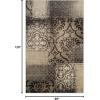Superior Indoor Area Rug, Jute Backing, Plush Geometric Rugs for Entryway, Living Room, Kitchen Floors, Bedroom, Office Floor Cover, Floral Patchwork Rugs, Bristol Collection, 8′ x 10′, Rivulet(Beige-brown – Z)