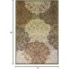 Superior Indoor Area Rug, McPherson Classic Damask Rug for Living Room, Bedroom, Office, Kitchen, Dining, Washable Rugs, Foam Backing, Hedena Collection, 4′ x 6′, Beige(2′ x 3′)