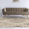 Superior Indoor Area Rug, Modern Geometric Art-Deco Trellis Power-Loomed Indoor Runner Rug, Pritchard Collection, 5′ Round, Gray Ivory(Beige)