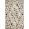 Superior Indoor Area Rug, Modern Geometric Art-Deco Trellis Power-Loomed Indoor Runner Rug, Pritchard Collection, 5′ Round, Gray Ivory(Beige)