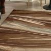 Superior Indoor Area Rug, Modern Geometric Art-Deco Trellis Power-Loomed Indoor Runner Rug, Pritchard Collection, 5′ Round, Gray Ivory(Dark Brown)