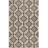 Superior Indoor Area Rug, Modern Geometric Art-Deco Trellis Power-Loomed Indoor Runner Rug, Pritchard Collection, 5′ Round, Gray Ivory(Grey Ivory)